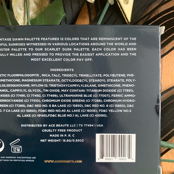 Ace Beautē Vintage Dawn Eyeshadow Palette 12 Vibrant Shades~Brand New In Box - Picture 12 of 14